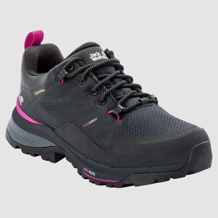 Zapatillas Senderismo Jack Wolfskin Force Striker Texapore Low Mujer Negros/Rosas Mexico-8964231